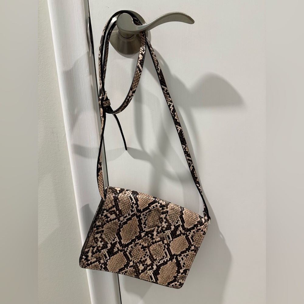 H & M Python-Print Crossbody Bag - Brown/Tan